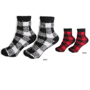 Comfy Luxe Buffalo Plaid Crew Socks