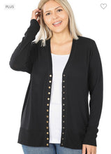 Load image into Gallery viewer, Ribbed Snap Sweater Cardigan
