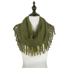 Load image into Gallery viewer, Tube Knit Scarf with Fringe Tassels
