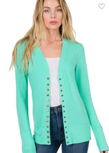 Load image into Gallery viewer, Ribbed Snap Sweater Cardigan
