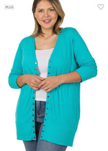 Load image into Gallery viewer, Ice Blue Snap Cardigan with Pockets
