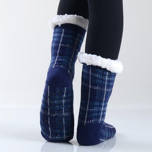 Plaid Print Sherpa Socks