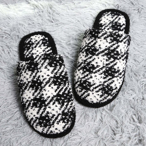 Comfy Luxe Plaid Slide On Slippers