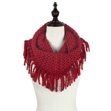 Load image into Gallery viewer, Tube Knit Scarf with Fringe Tassels
