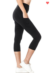 Solid Black Capri with Pockets