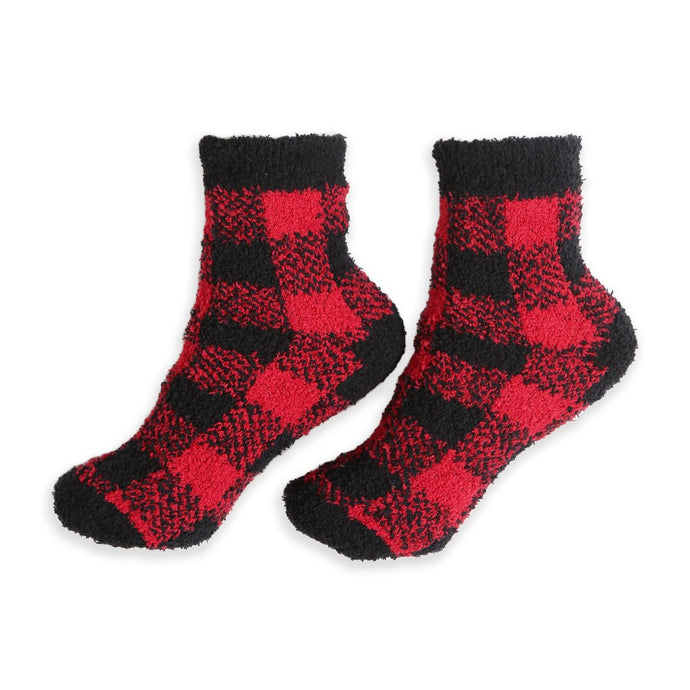 Comfy Luxe Buffalo Plaid Crew Socks